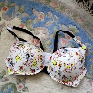 44C Push up Plunge Torrid Floral Skull Bra